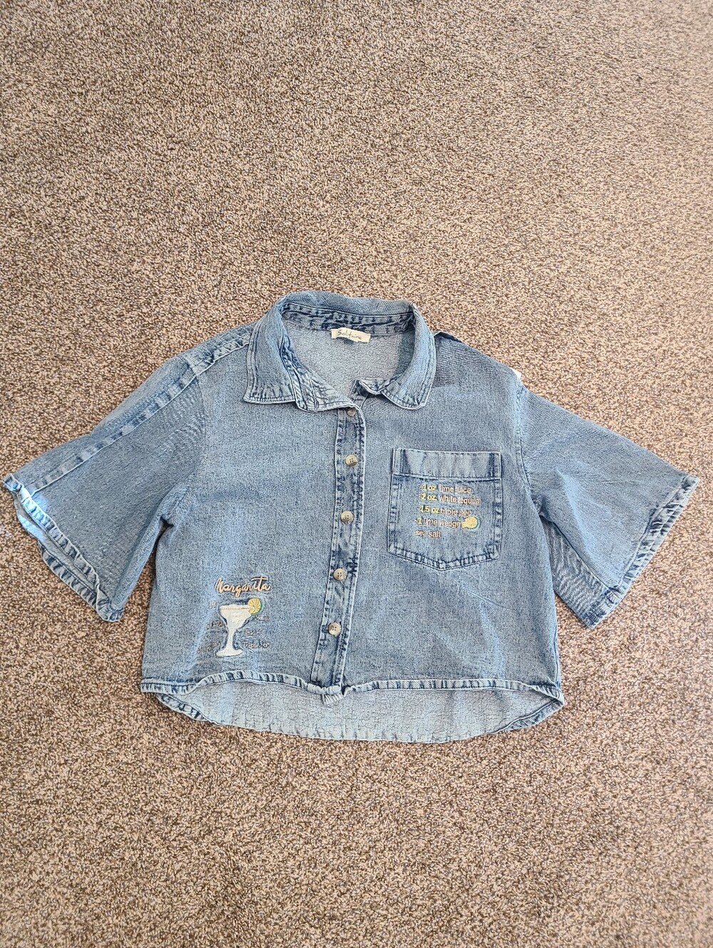 Solitaire Denim Margarita Top Size XL